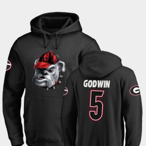 #5 Terry Godwin Georgia Bulldogs Mens Midnight Mascot Football Hoodie - Black