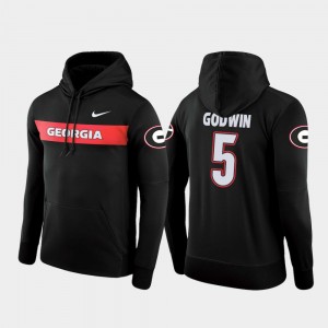 #5 Terry Godwin Georgia Bulldogs Sideline Seismic Football Performance Men Hoodie - Black