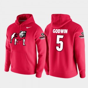 #5 Terry Godwin Georgia Bulldogs College Football Pullover Vault Logo Club Men Hoodie - Red