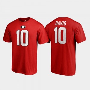 #10 Thomas Davis Sr. Georgia Bulldogs Name & Number College Legends For Men T-Shirt - Red