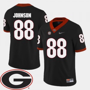#88 Toby Johnson Georgia Bulldogs For Men's 2018 SEC Patch College Football Jersey - Black