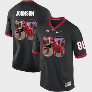 #88 Toby Johnson Georgia Bulldogs Pictorial Fashion For Men's Jersey - Black