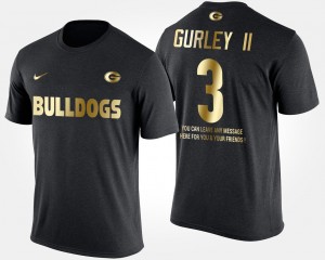 #3 Todd Gurley II Georgia Bulldogs Gold Limited Short Sleeve With Message Men's T-Shirt - Black