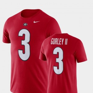 #3 Todd Gurley II Georgia Bulldogs For Men Football Performance T-Shirt - Red