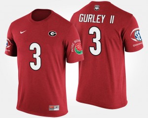 #3 Todd Gurley II Georgia Bulldogs Bowl Game Southeastern Conference Rose Bowl For Men T-Shirt - Red
