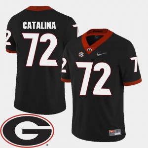 #72 Tyler Catalina Georgia Bulldogs College Football 2018 SEC Patch Mens Jersey - Black