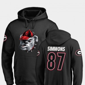#87 Tyler Simmons Georgia Bulldogs Midnight Mascot Football Men Hoodie - Black