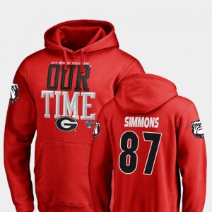 #87 Tyler Simmons Georgia Bulldogs For Men's 2019 Sugar Bowl Bound Counter Hoodie - Red
