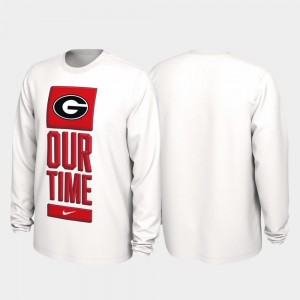 Georgia Bulldogs For Men Our Time Bench Legend 2020 March Madness T-Shirt - White