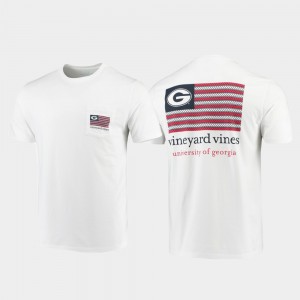 Georgia Bulldogs For Men Vineyard Vines Americana Flag T-Shirt - White