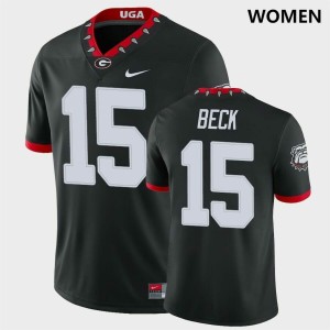 #15 Carson Beck Georgia Bulldogs 100th Anniversary College Football Womens Jersey - Black