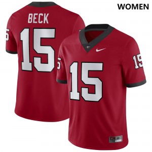 #15 Carson Beck Georgia Bulldogs Women Alumni Football Jersey - Red