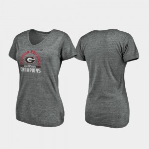 Georgia Bulldogs Womens Offensive V-Neck Tri-Blend 2020 Sugar Bowl Champions T-Shirt - Heather Gray
